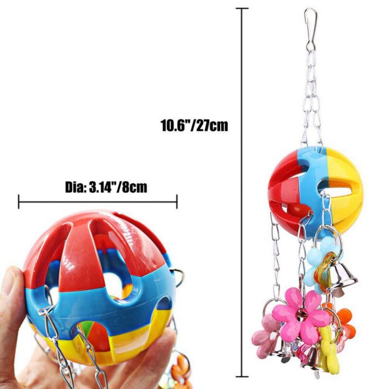 Colorful Beads Bells Chew Swing Toys