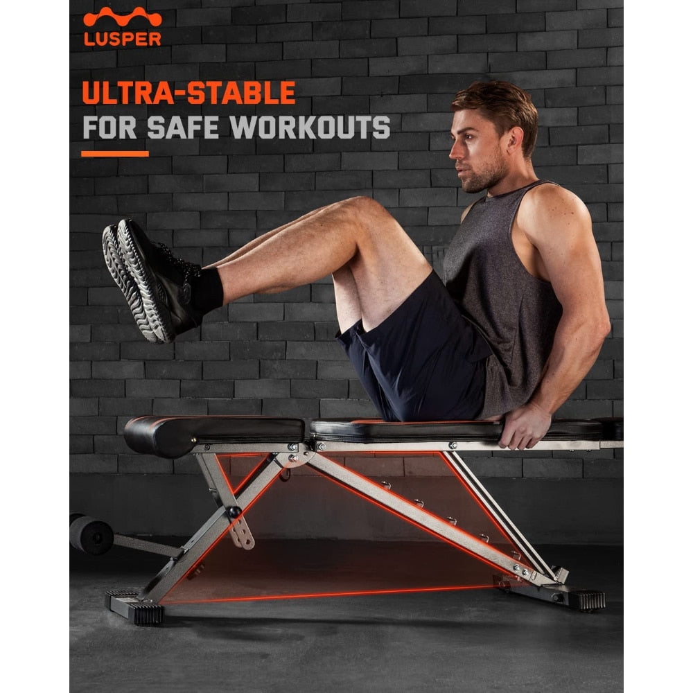 Lusper Adjustable Weight Bench Foldable for Home Gym,