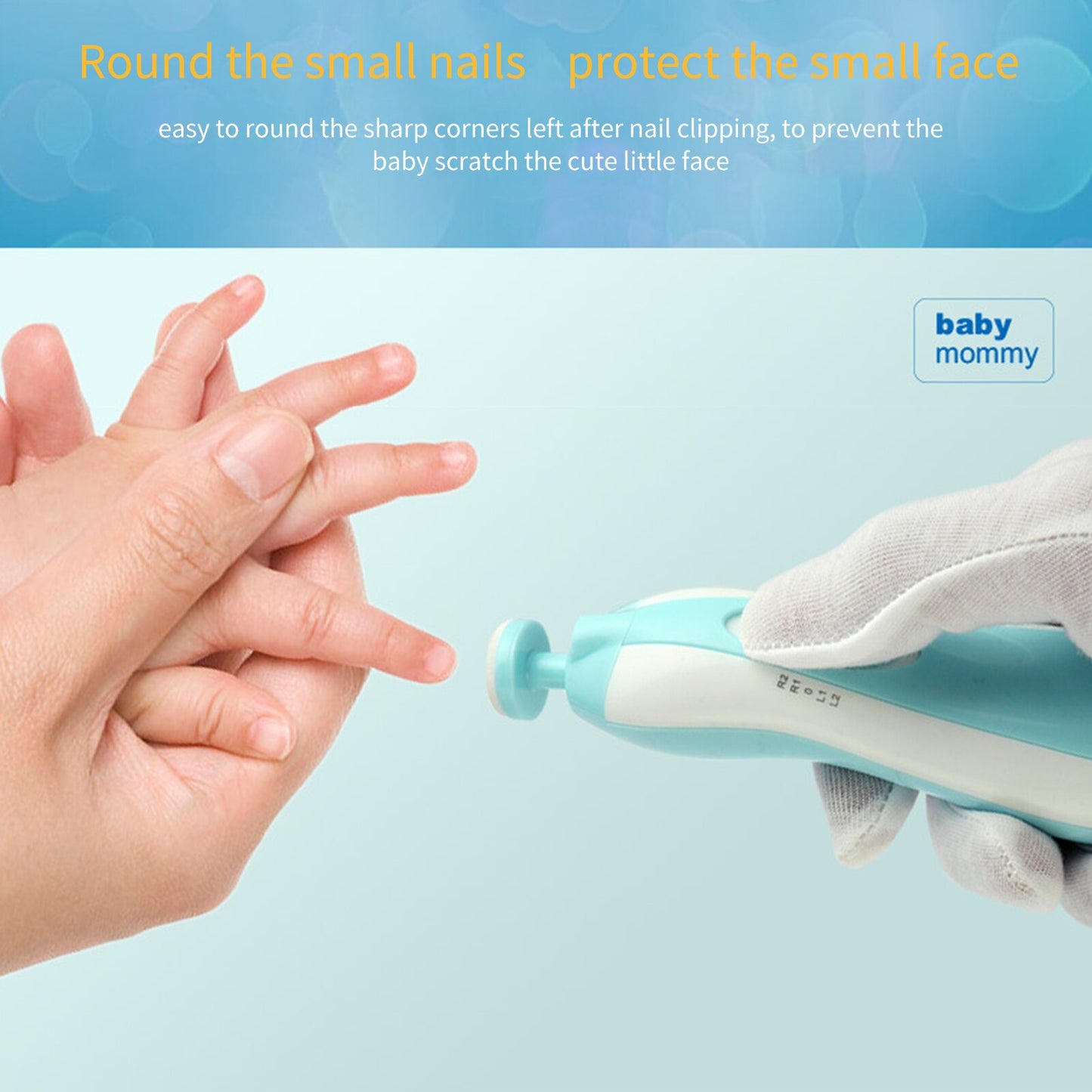 Baby Nail Trimme, Buffer, Nail Grinder For Infant And Baby With 6 Grinding Heads And Led Light