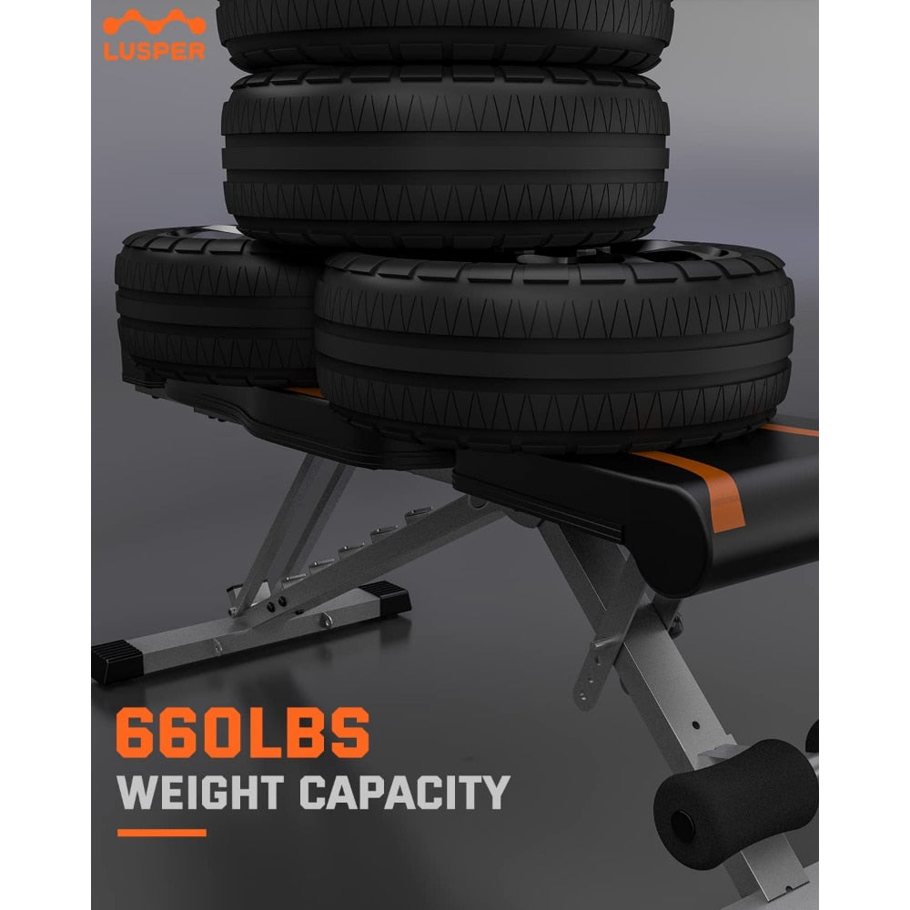 Lusper Adjustable Weight Bench Foldable for Home Gym,