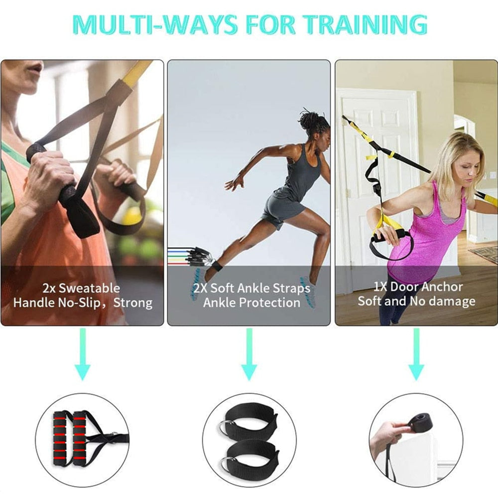 Women Fitness Resistance Bands Training Set