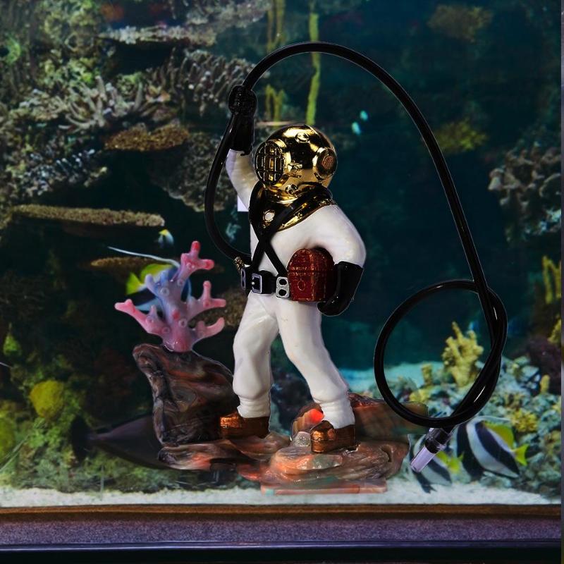 Aquarium Decoration Treasure Hunt Man