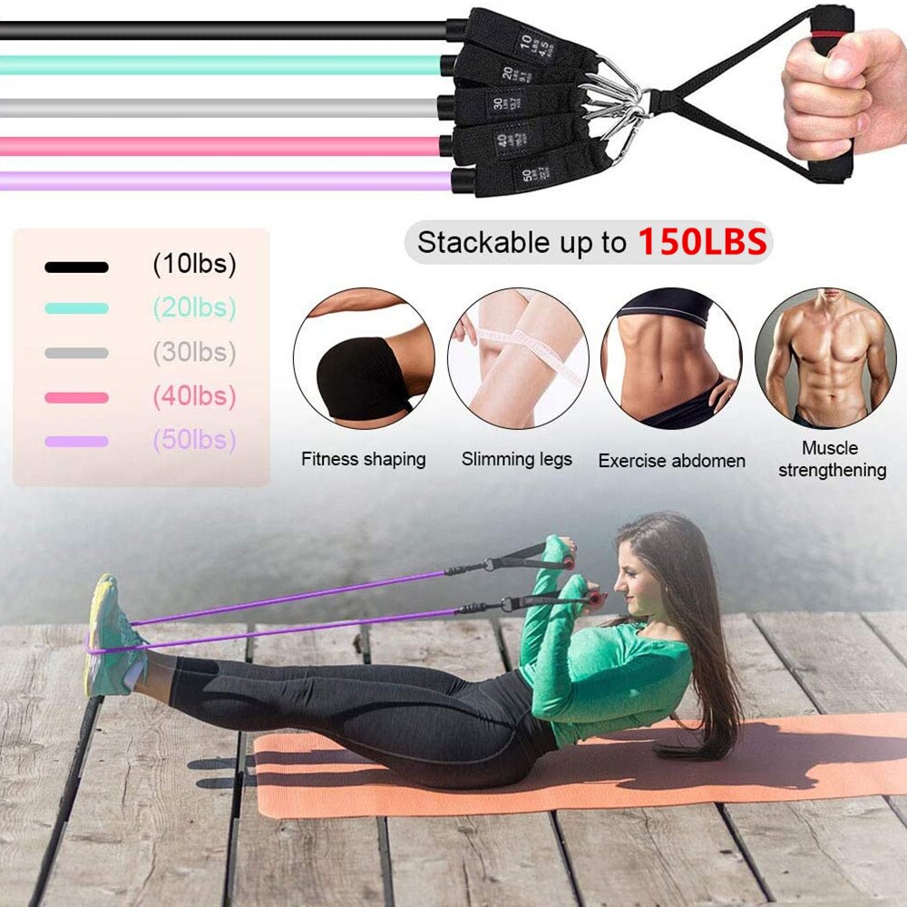 Women Fitness Resistance Bands Training Set