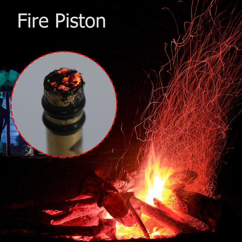 Brass Metal Fire Piston with Char Cloth-Hiking / Survival / Outdoor Emergency Fire Tube