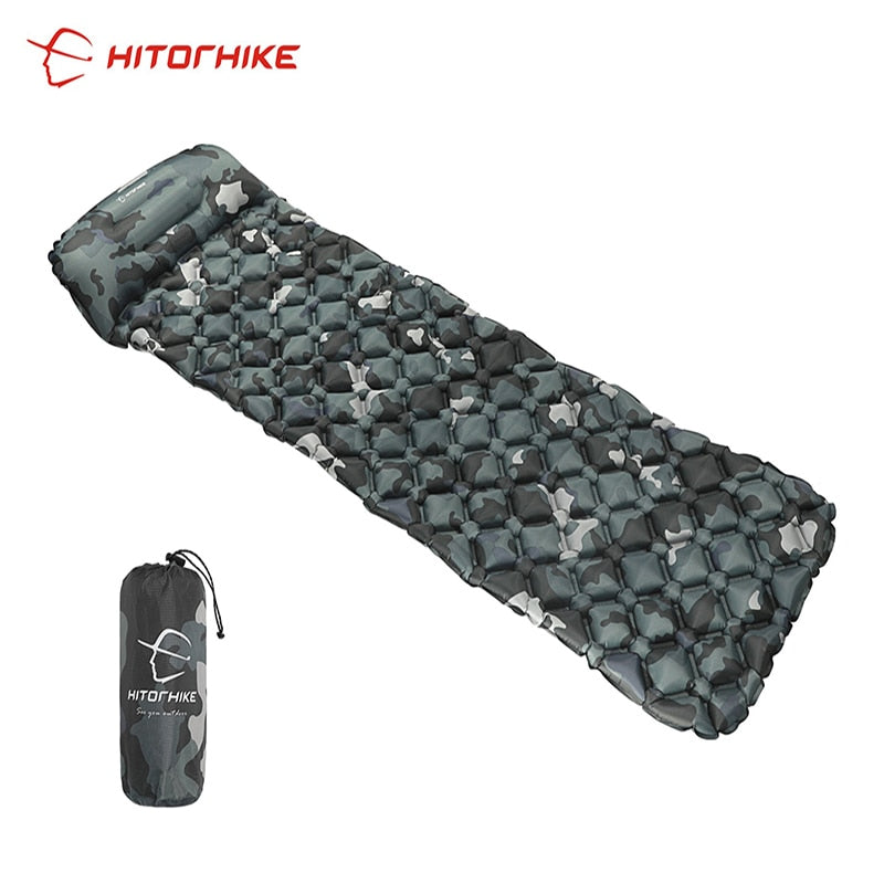 Outdoor Sleeping Pad Camping Inflatable Mattress with Pillows  Hiking