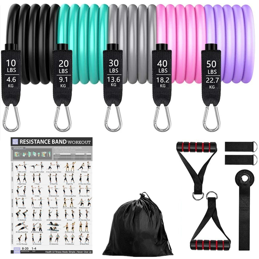 Women Fitness Resistance Bands Training Set