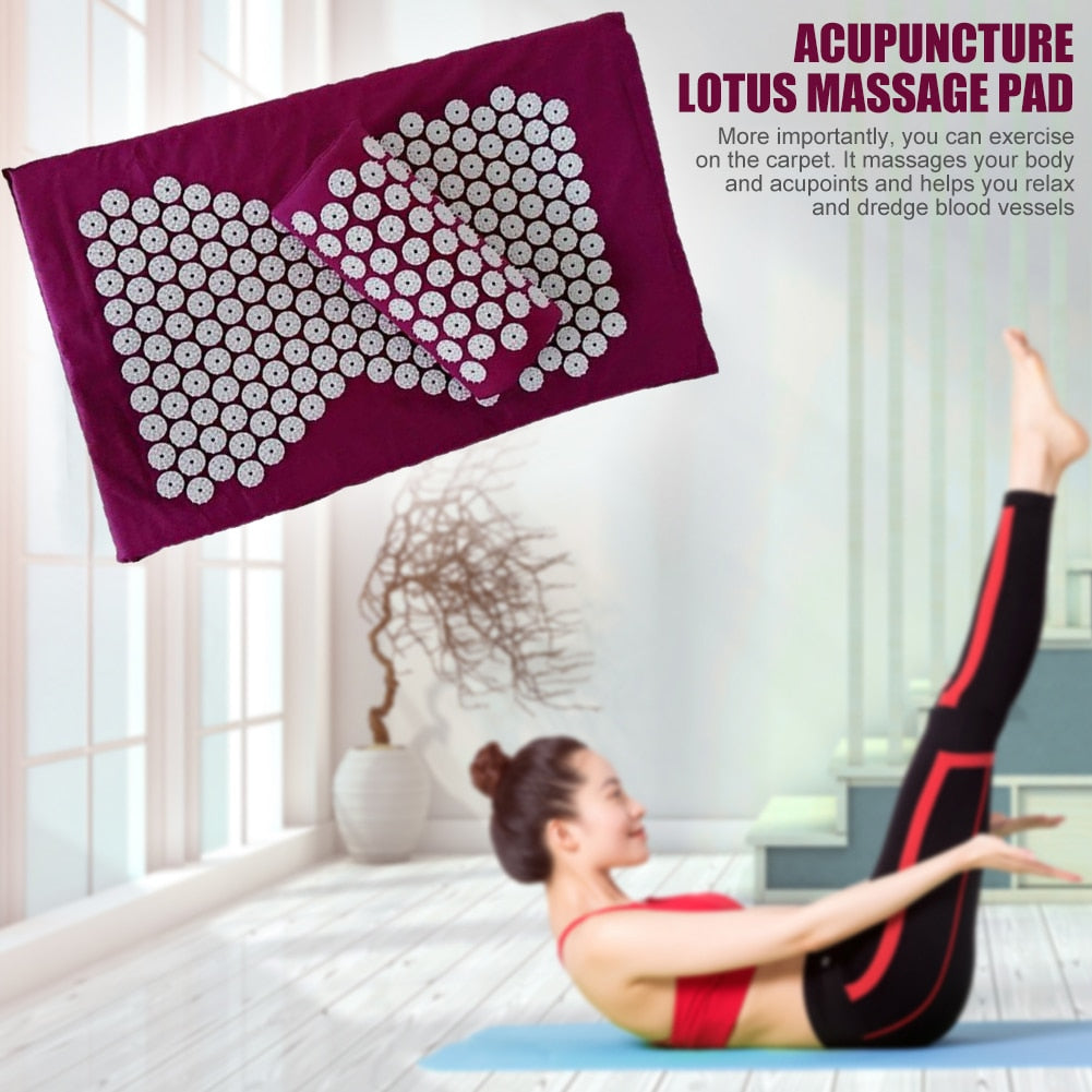 3pcs Lotus Acupressure Massage Yoga Pillow Mat