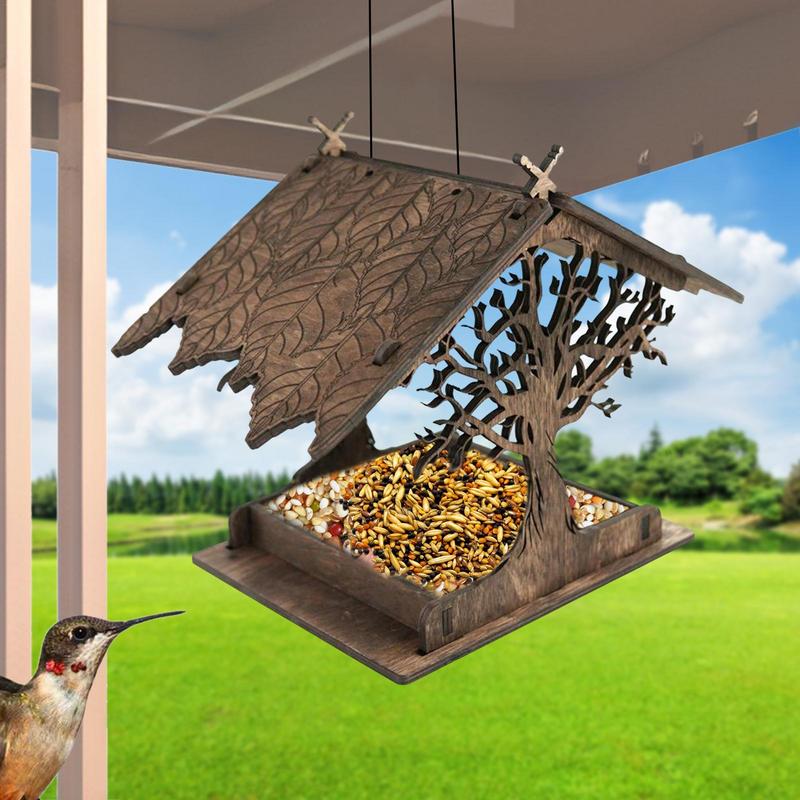 Wooden Bird Feeder For Outdoors