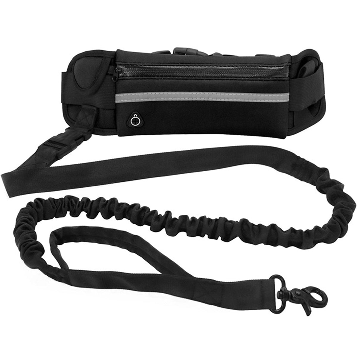 Hands Free Walking Reflective Leash with Waist Bag Retractable Elastic Belt