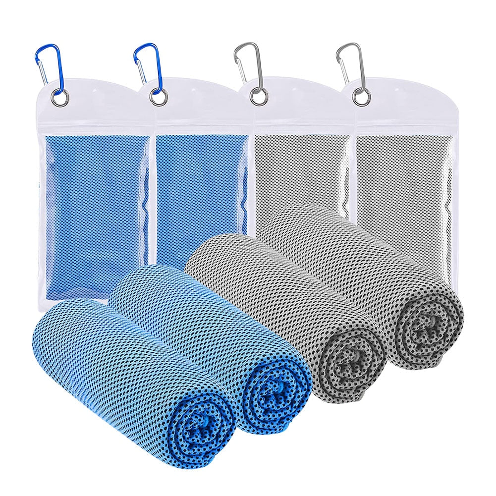 1-4pcs Ice Cooling Towel with Hook For Yoga