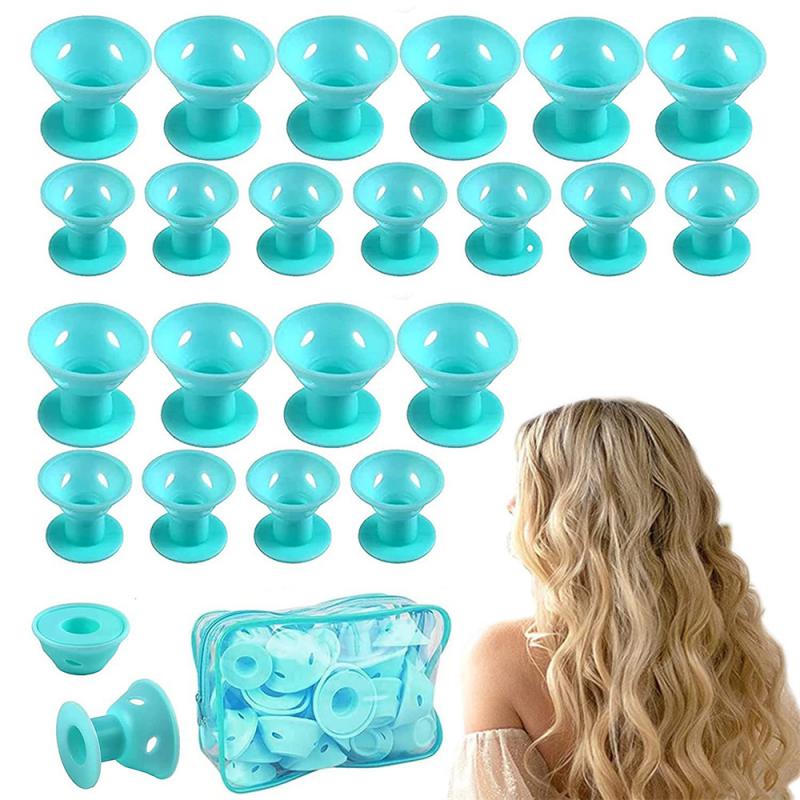 Large And Small Sizes Heat-free Silicone Overnight Curler Set