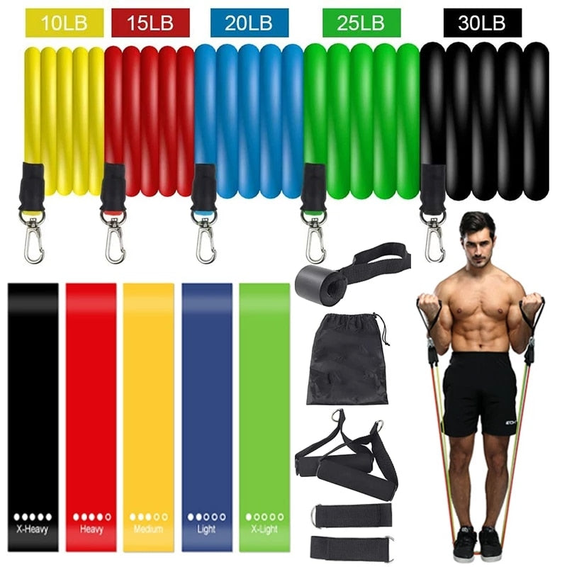 Resistance Exercise Bands with Door Anchor Legs Ankle Straps for Resistance Training Physical Therapy Home Workouts