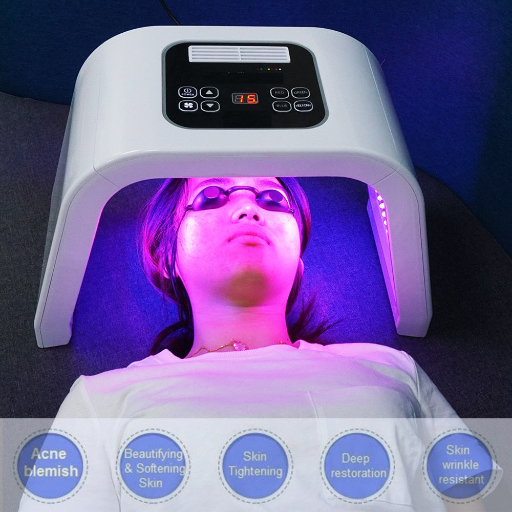 7-color PDT LED photon heating face and body facial mask machine