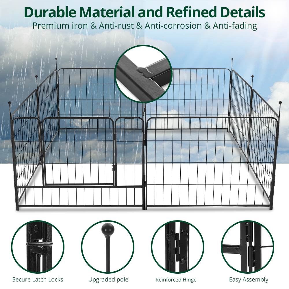 Heavy Duty Large Playpen With Door, 8 Panels 24&quot;H Fence for Inside Outdoor