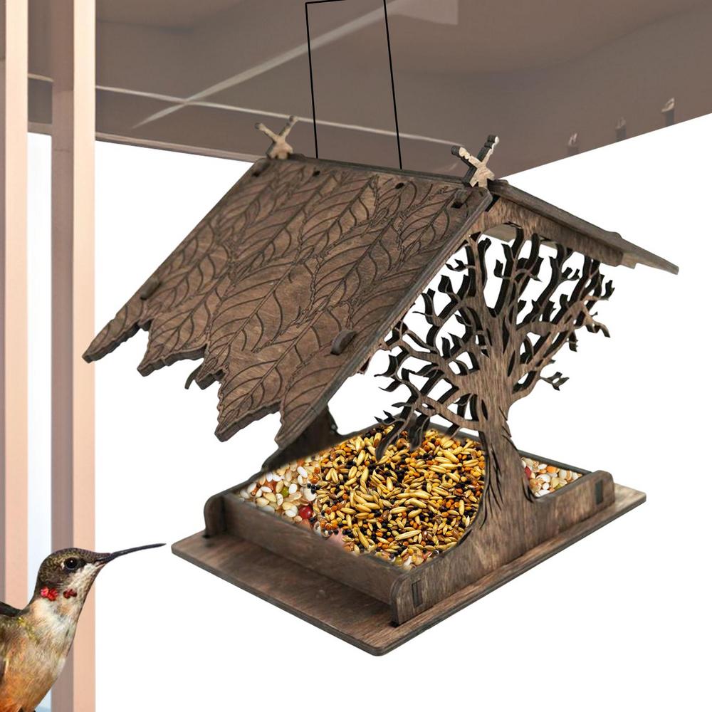 Wooden Bird Feeder For Outdoors