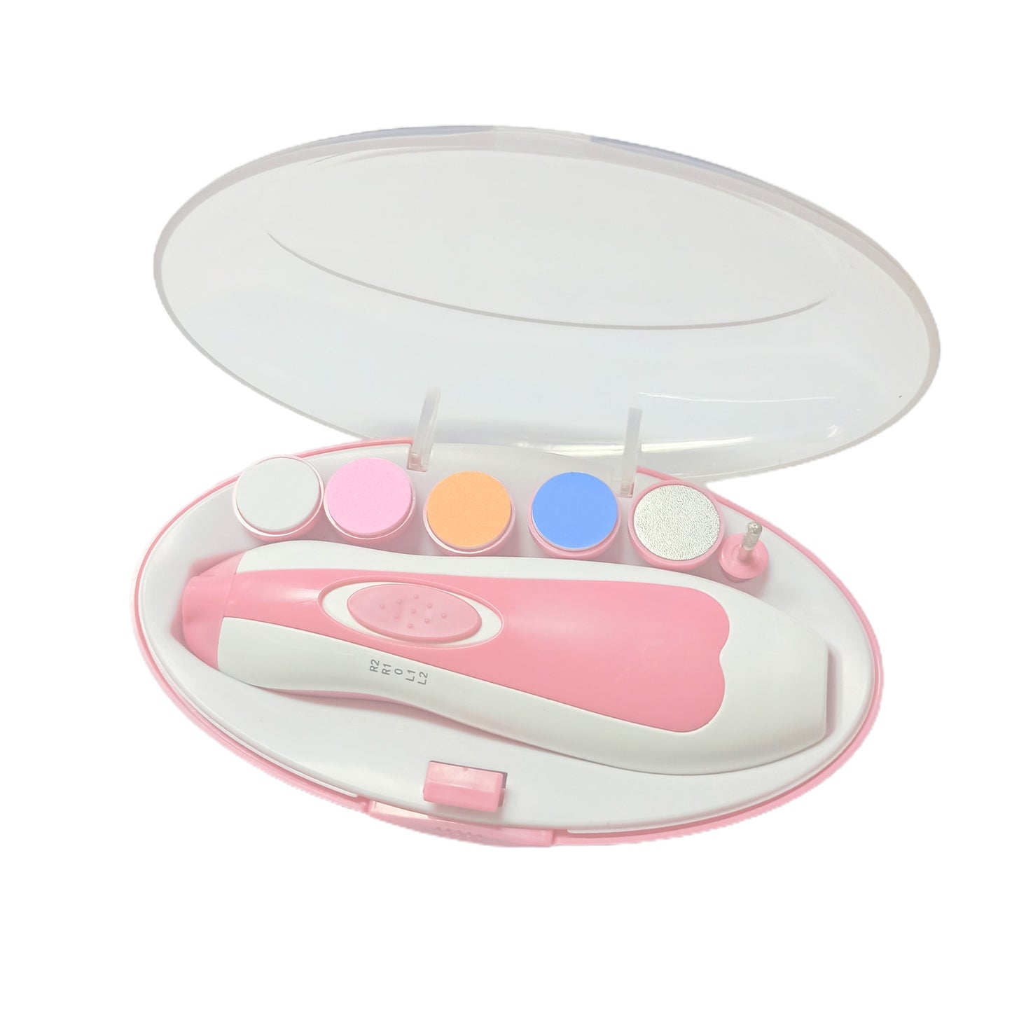 Baby Nail Trimme, Buffer, Nail Grinder For Infant And Baby With 6 Grinding Heads And Led Light