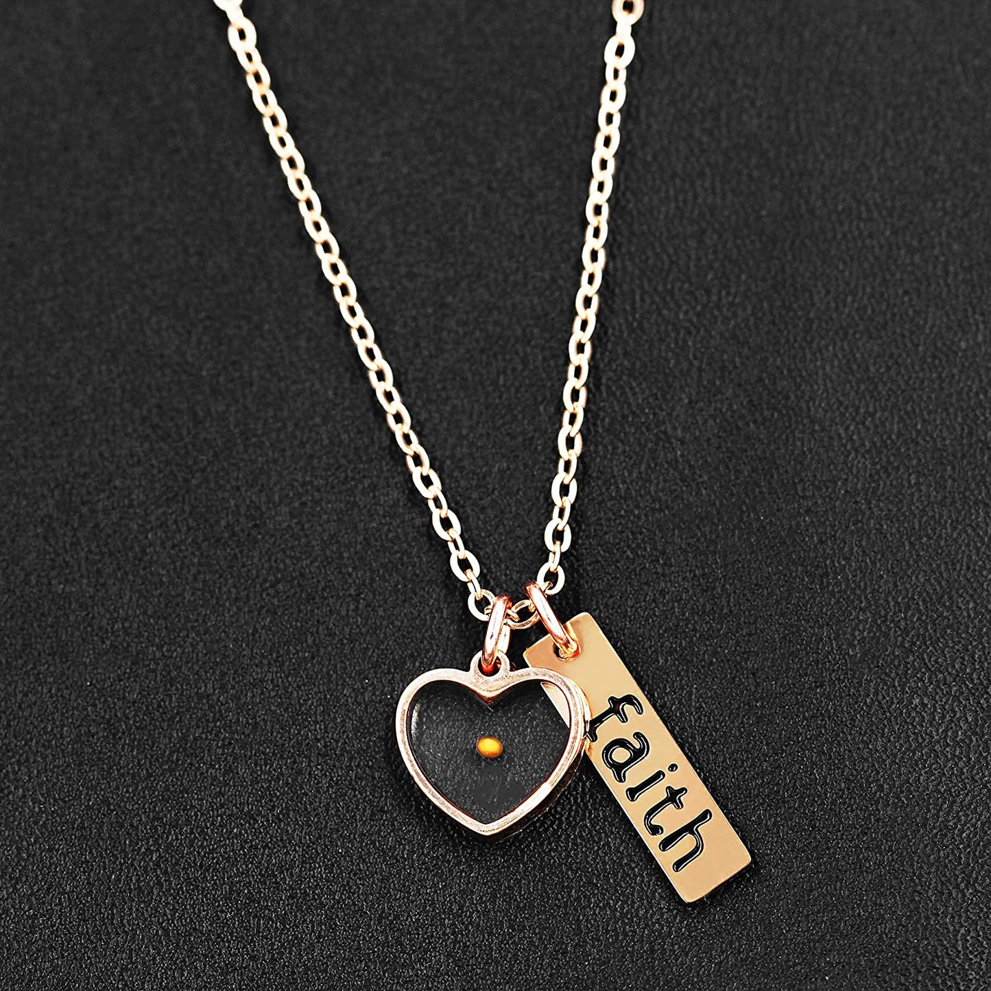 Stainless Steel Faith Real Mustard Seed Pendant Necklace Charm Jewelry for Christian Inspirational Gift