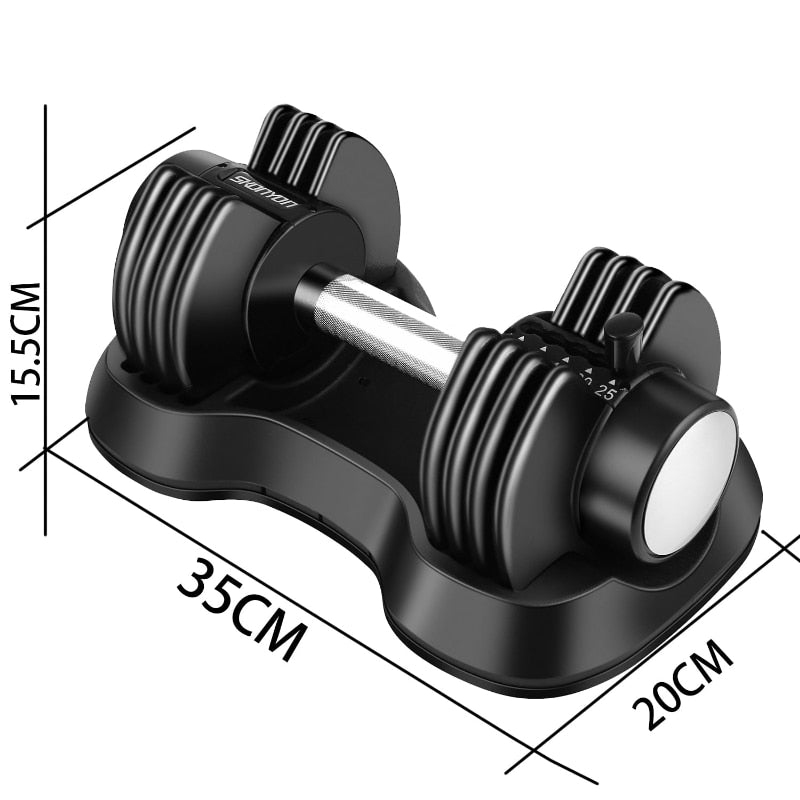 Adjustable Dumbbell Barbell 25 lbs Weight with Handle and Weight Plate