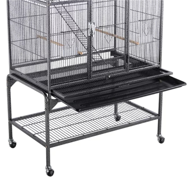 Extra Large Metal Rolling Pet or Bird Cage with Detachable Stand