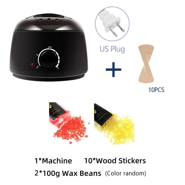 Mini Electric Hair Removal Wax Dipping Pot Kit with 10pcs Wood Sticks