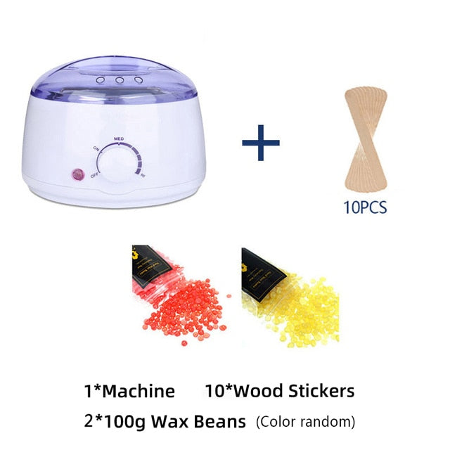 Mini Electric Hair Removal Wax Dipping Pot Kit with 10pcs Wood Sticks