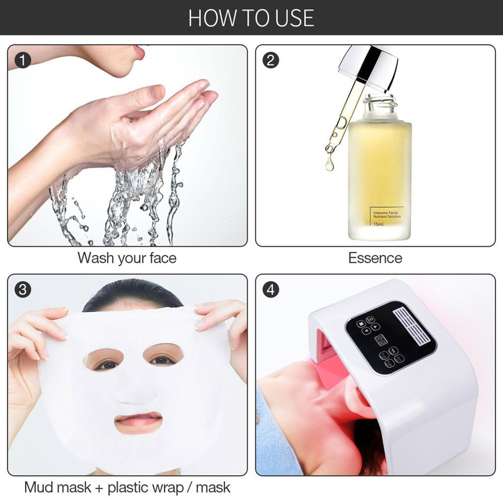 7-color PDT LED photon heating face and body facial mask machine