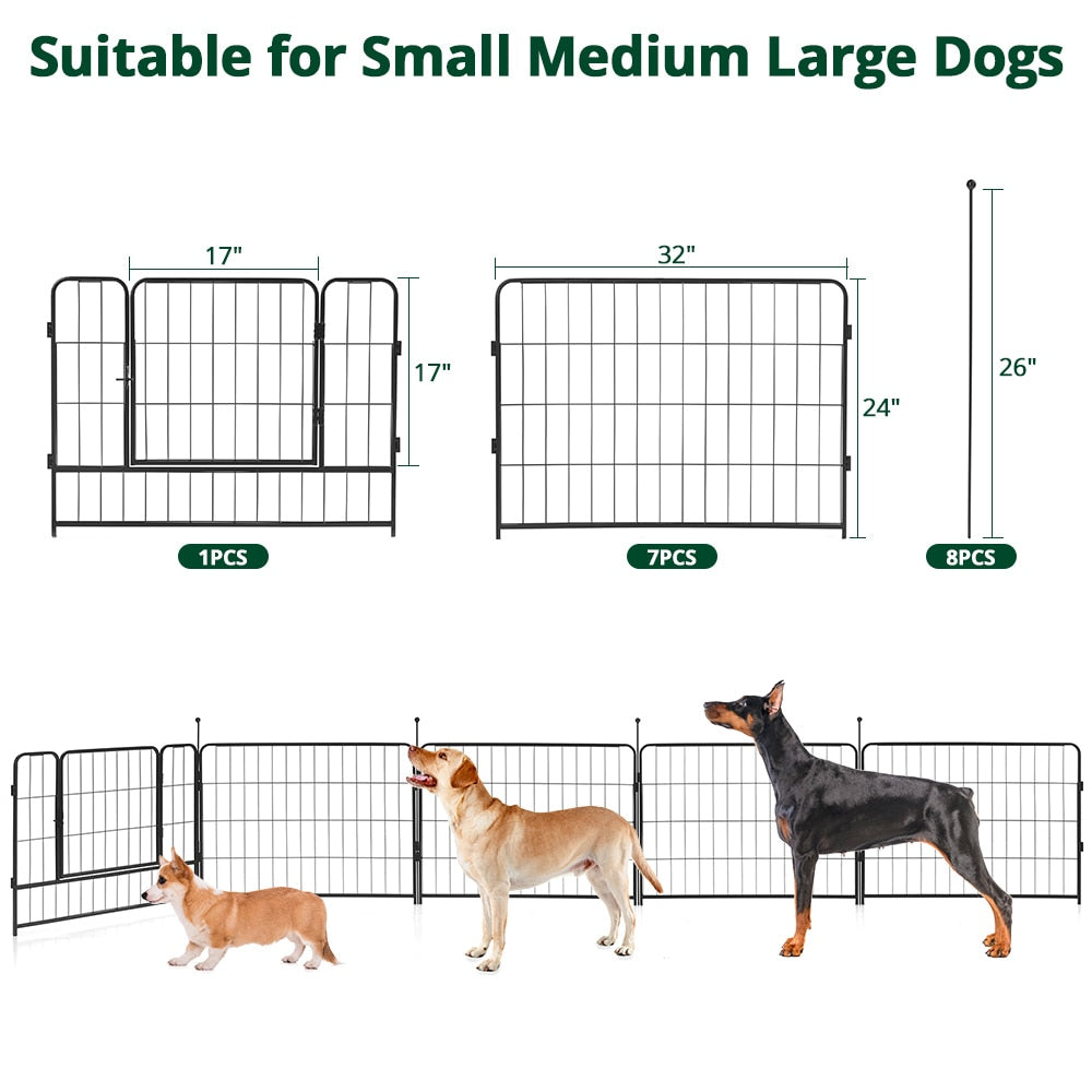 Heavy Duty Large Playpen With Door, 8 Panels 24&quot;H Fence for Inside Outdoor