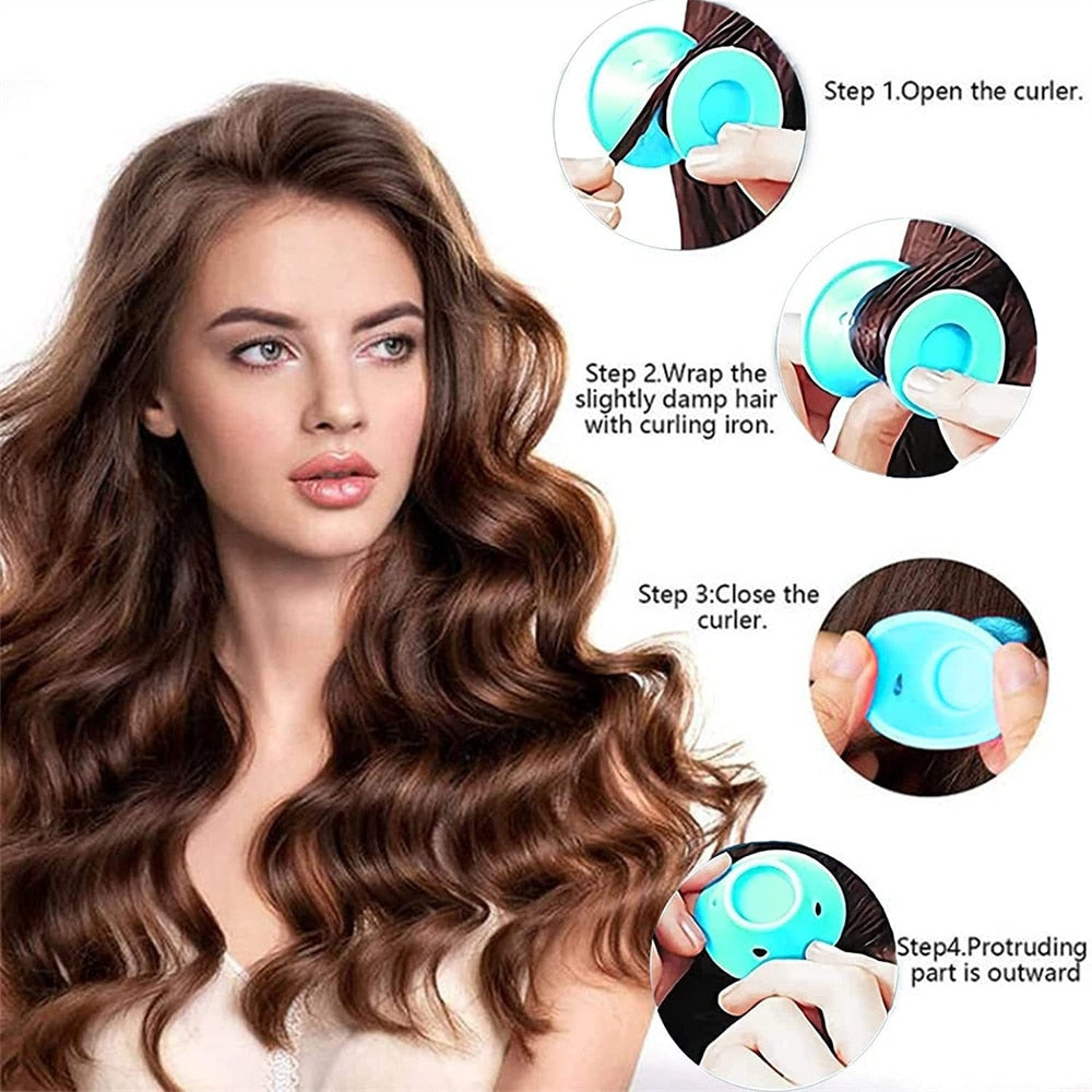 Large And Small Sizes Heat-free Silicone Overnight Curler Set