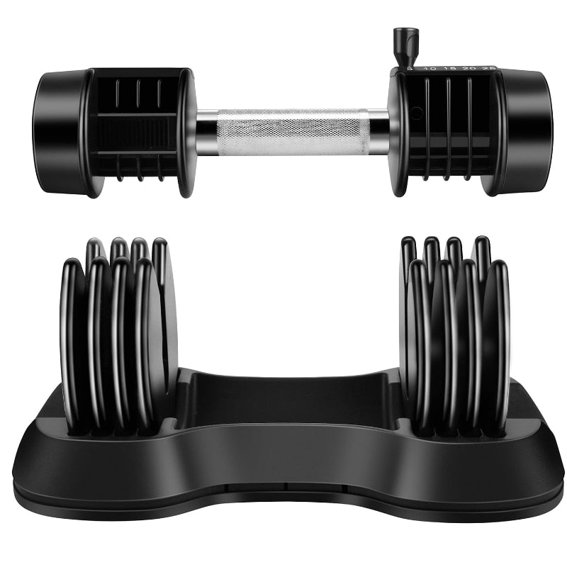 Adjustable Dumbbell Barbell 25 lbs Weight with Handle and Weight Plate