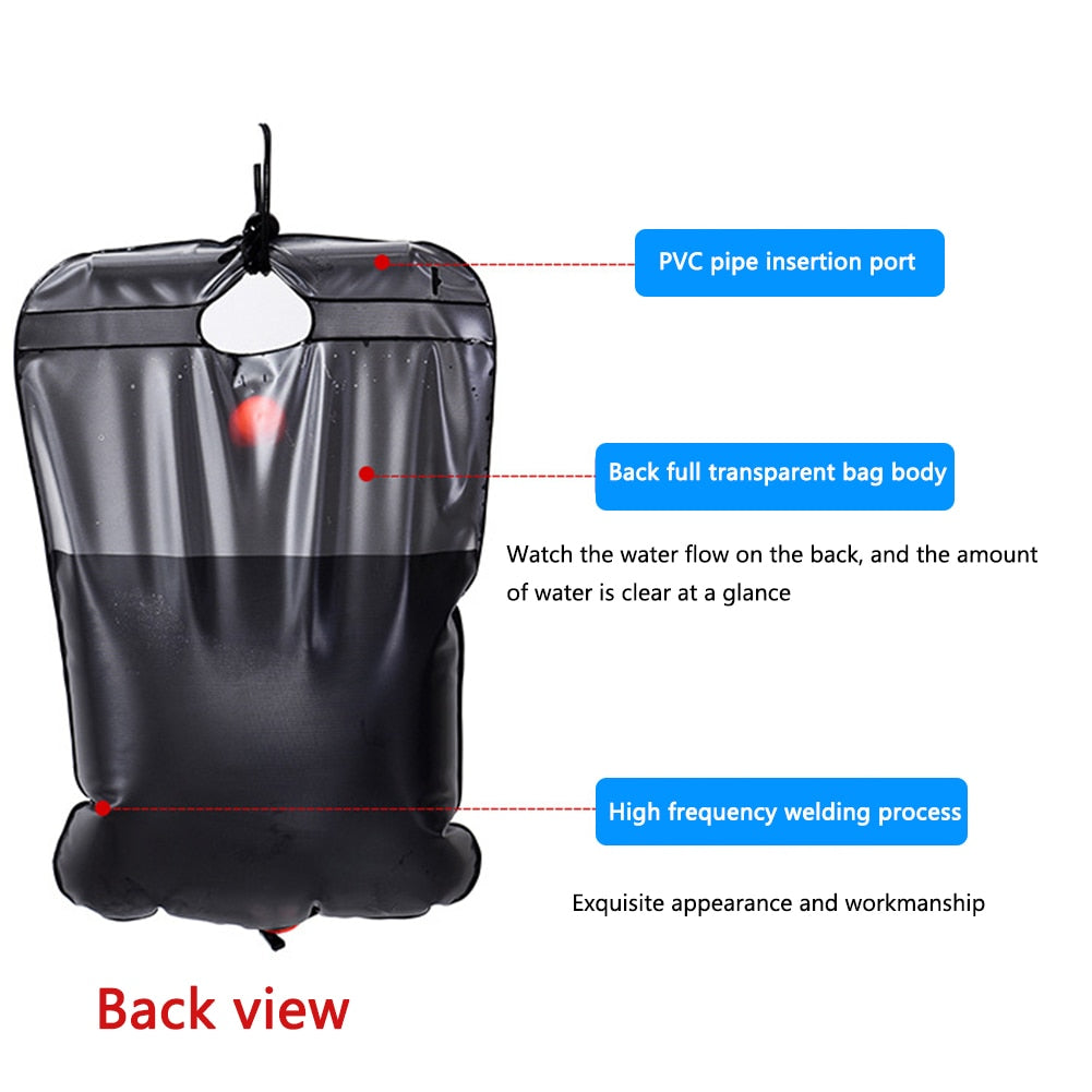 20L Water Outdoor, Solar Heated, Portable ,Travel, Hiking, Climbing, Camping Shower Equipment