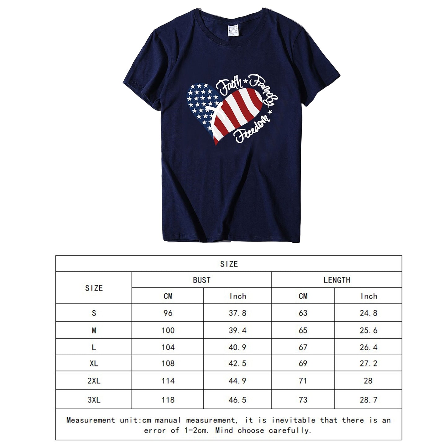 Women American Flag Faith Shirt