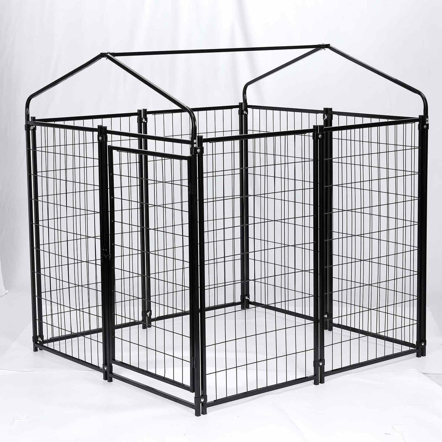 Large Outdoor Dog Kennel 4ft x 4.2ft x 4.5ft Fence with UV Resistant Oxford-Cloth Roof Secure