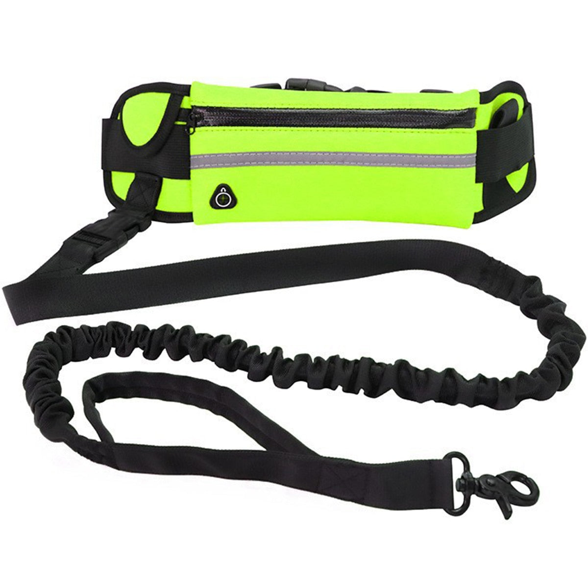 Hands Free Walking Reflective Leash with Waist Bag Retractable Elastic Belt