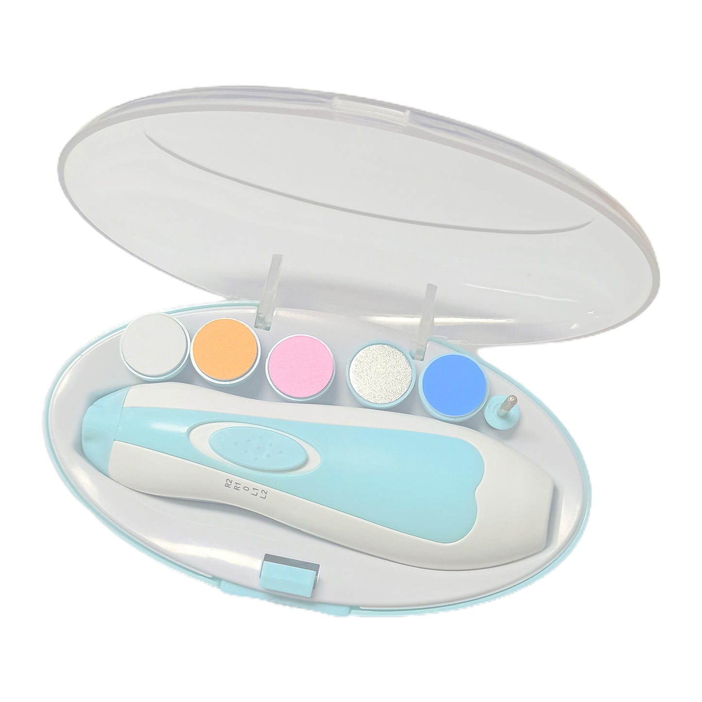 Baby Nail Trimme, Buffer, Nail Grinder For Infant And Baby With 6 Grinding Heads And Led Light