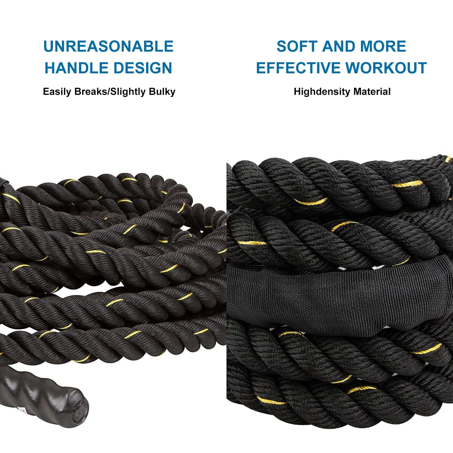 3LB-5LB/10FT Heavy Rope Cross-fit Weighted Battle Skipping Ropes for Strength Training