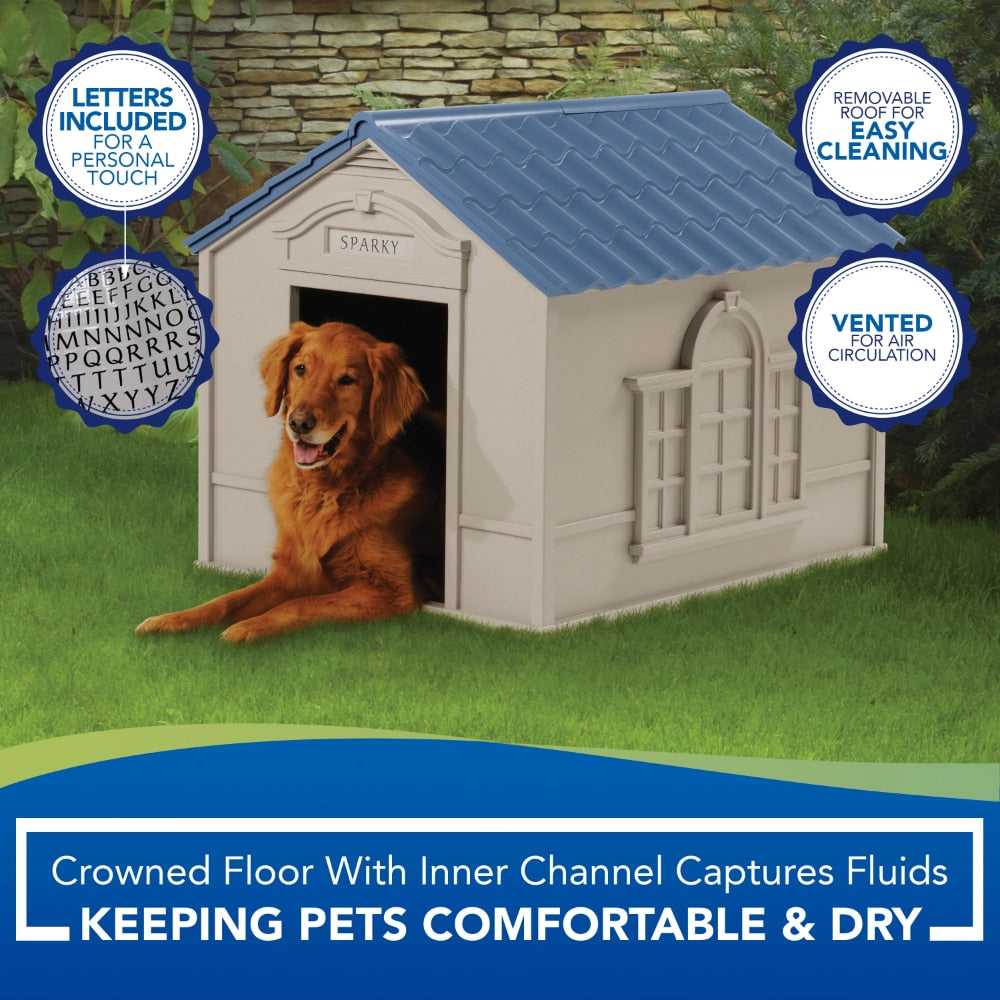 Deluxe Indoor/Outdoor Dog House for Medium/Large Breeds.