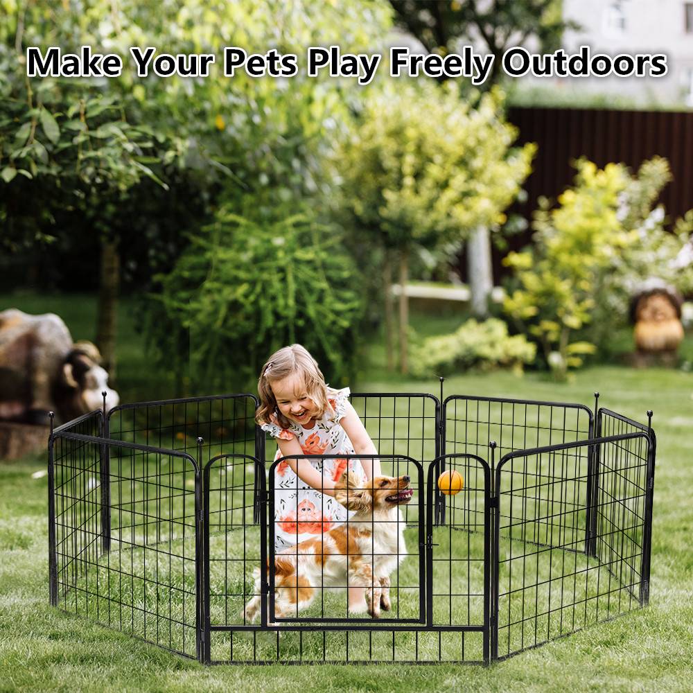 Heavy Duty Large Playpen With Door, 8 Panels 24&quot;H Fence for Inside Outdoor