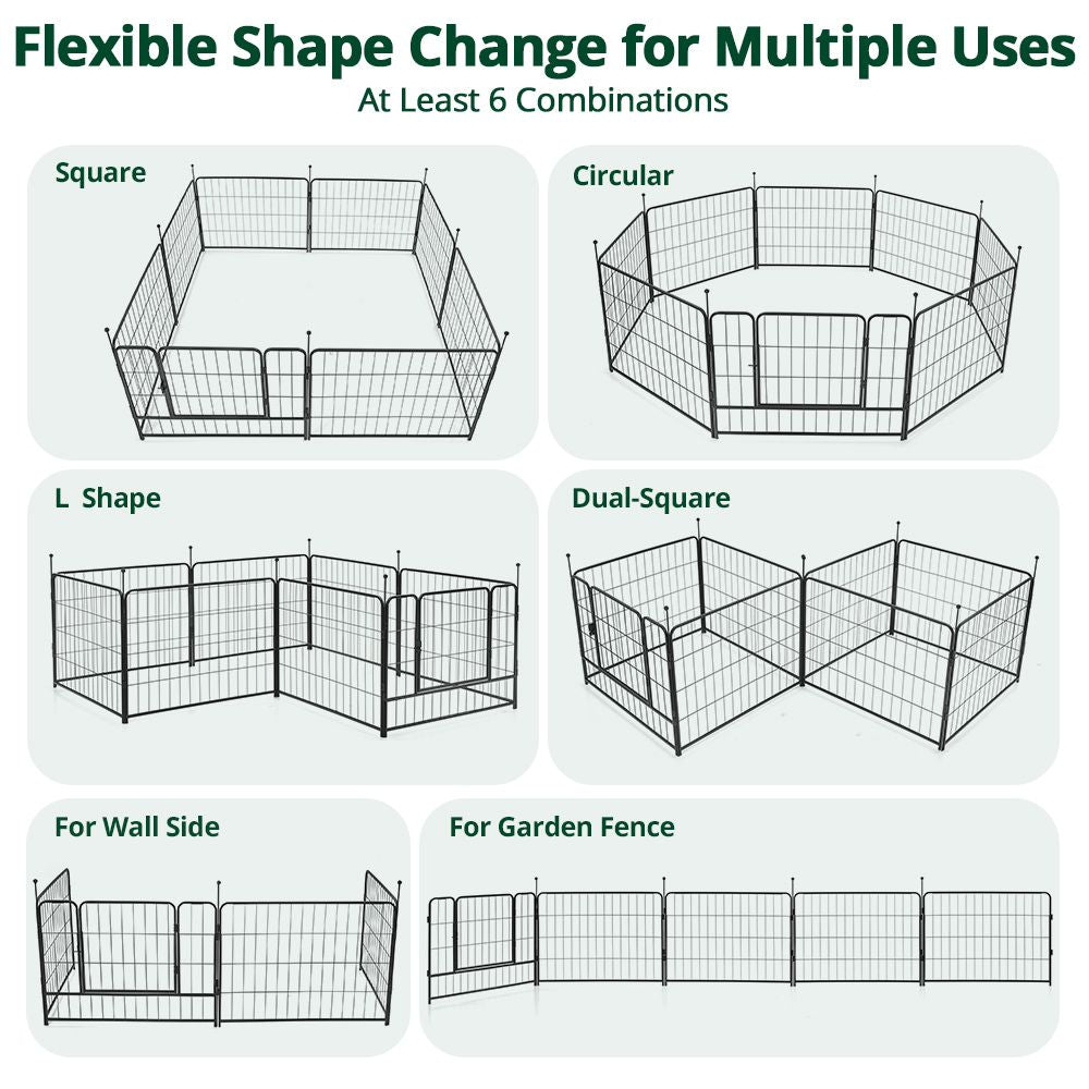 Heavy Duty Large Playpen With Door, 8 Panels 24&quot;H Fence for Inside Outdoor