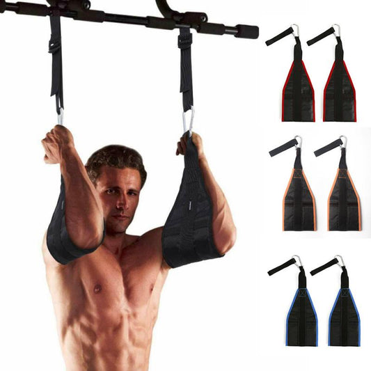 1 Pair Fitness AB Sling Suspension Straps Rip-Resistant Heavy Duty Pull Up Bar