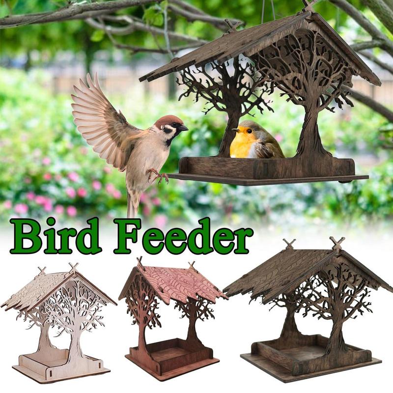 Wooden Bird Feeder For Outdoors