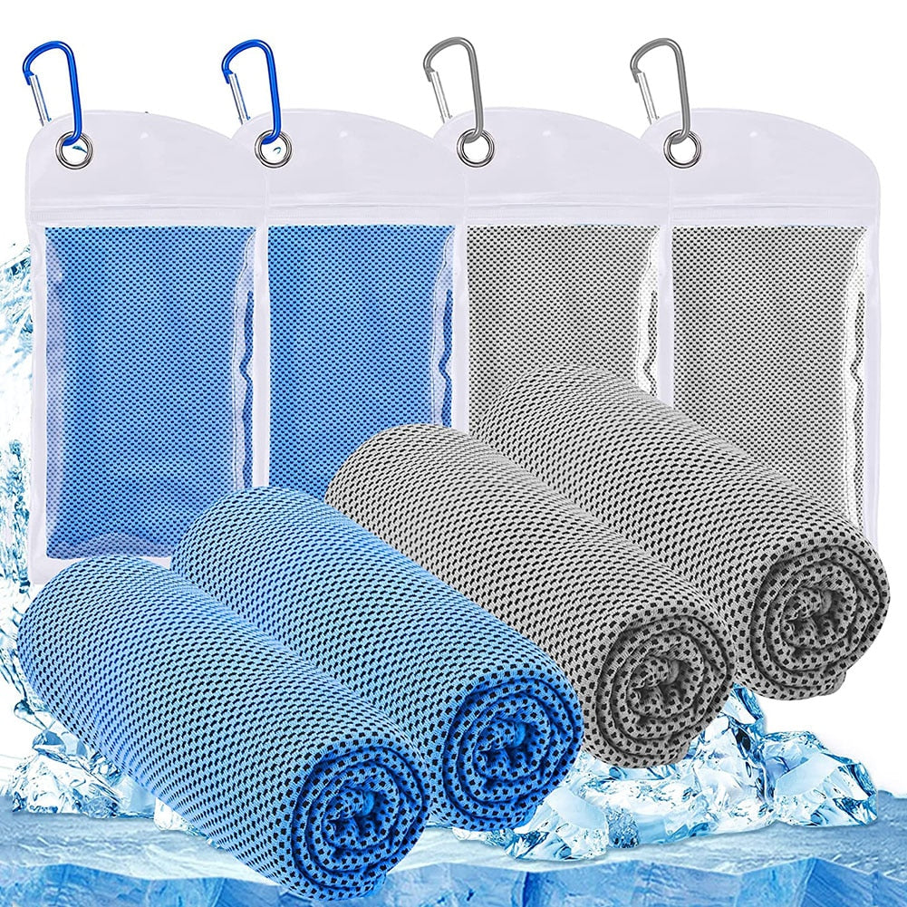 1-4pcs Ice Cooling Towel with Hook For Yoga