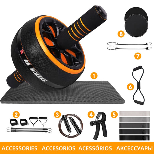 Ab Roller Wheel Strength Training Wheels Kit with Knee Mat